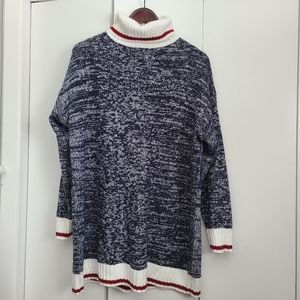 XL sweater tunic marled in blue white